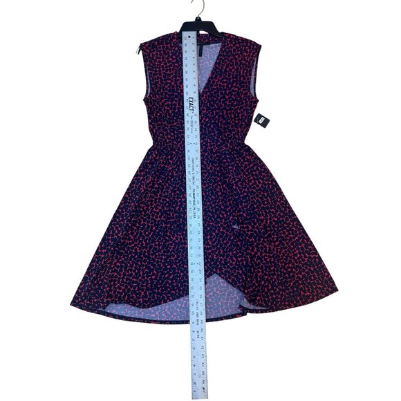 BCBG MAXAZRIA Navy & Red Polka-Dot "Like" Pattern Knee Dress, Sz S #1482 - Picture 16 of 16